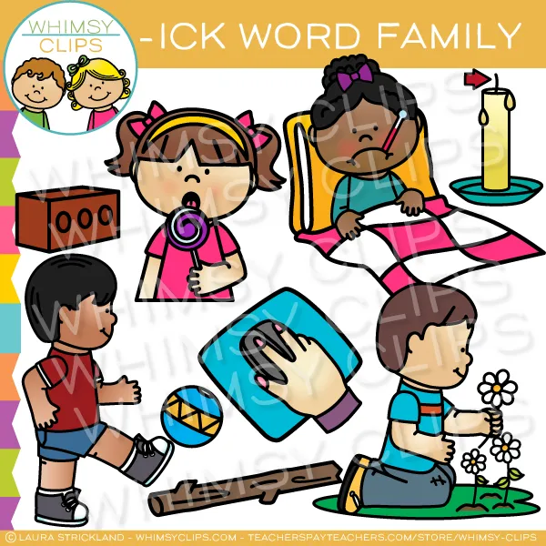 -ick Word Family Clip Art