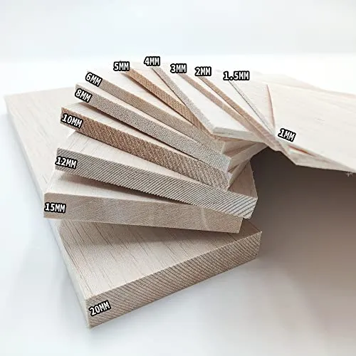 10 Pack 4mm Balsa Wood Sheets 100mm X 300mm Natural Unfinished Wood for House Aircraft Ship Boat DIY Wooden Plate Model Craft Project US3004