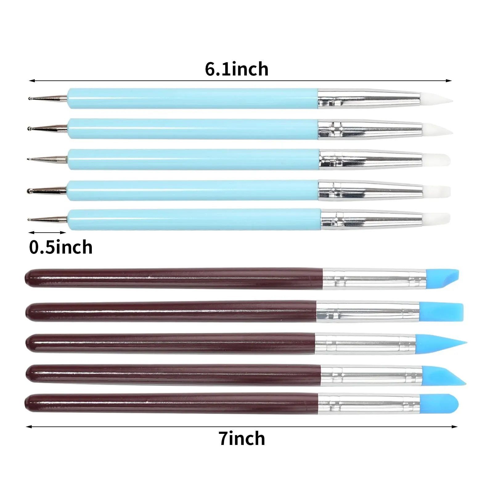 10 Pieces Silicone Clay Tools for Sculpting Clay Modeling, Resin Stippling, Nail Dotting Tools for Painting