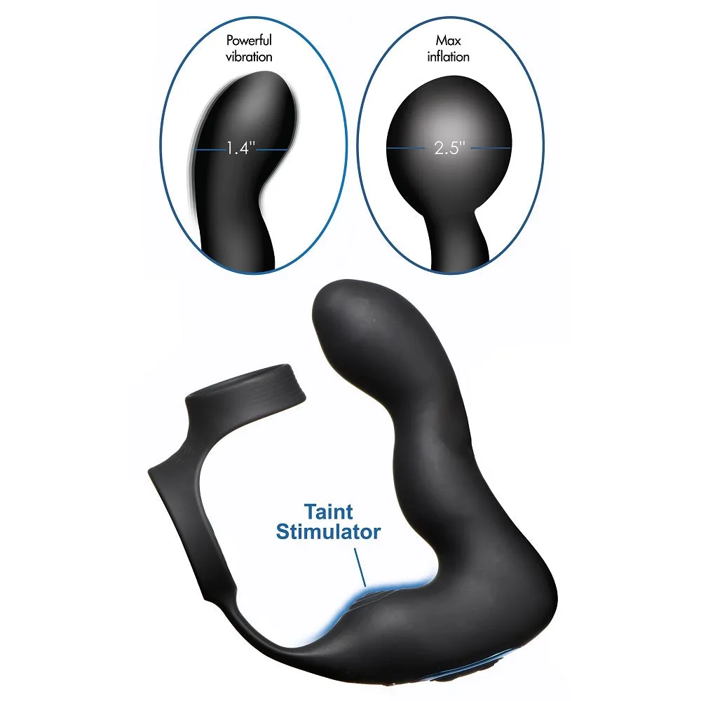 10X Inflatable and Vibrating Prostate Plug with C&B Ring