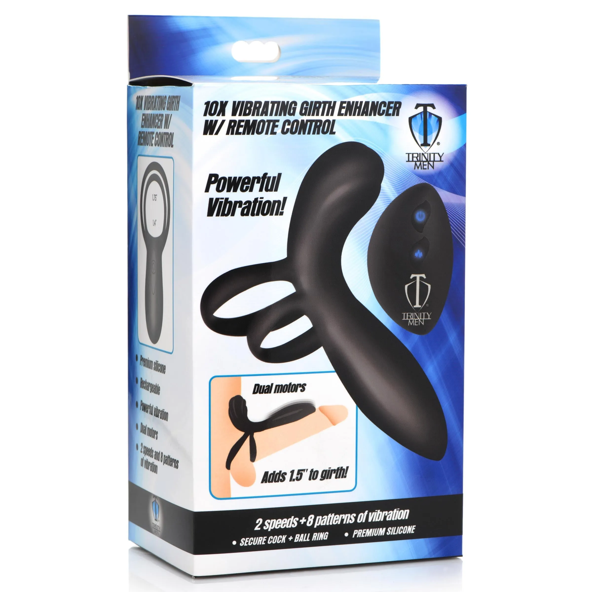 Enhanced Silicone Vibrating Girth Sleeve with Remote Control - 10 Vibration Modes