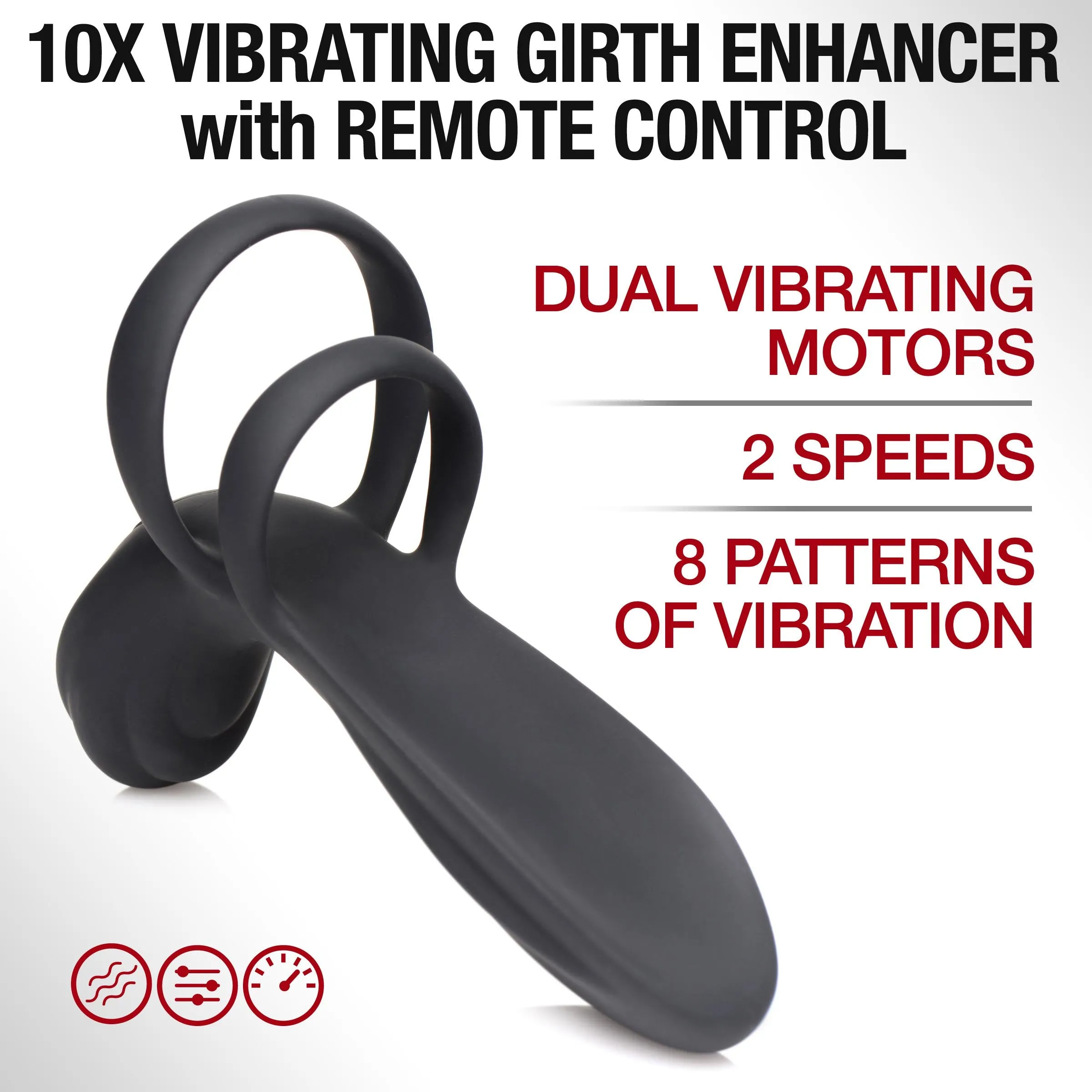 Enhanced Silicone Vibrating Girth Sleeve with Remote Control - 10 Vibration Modes