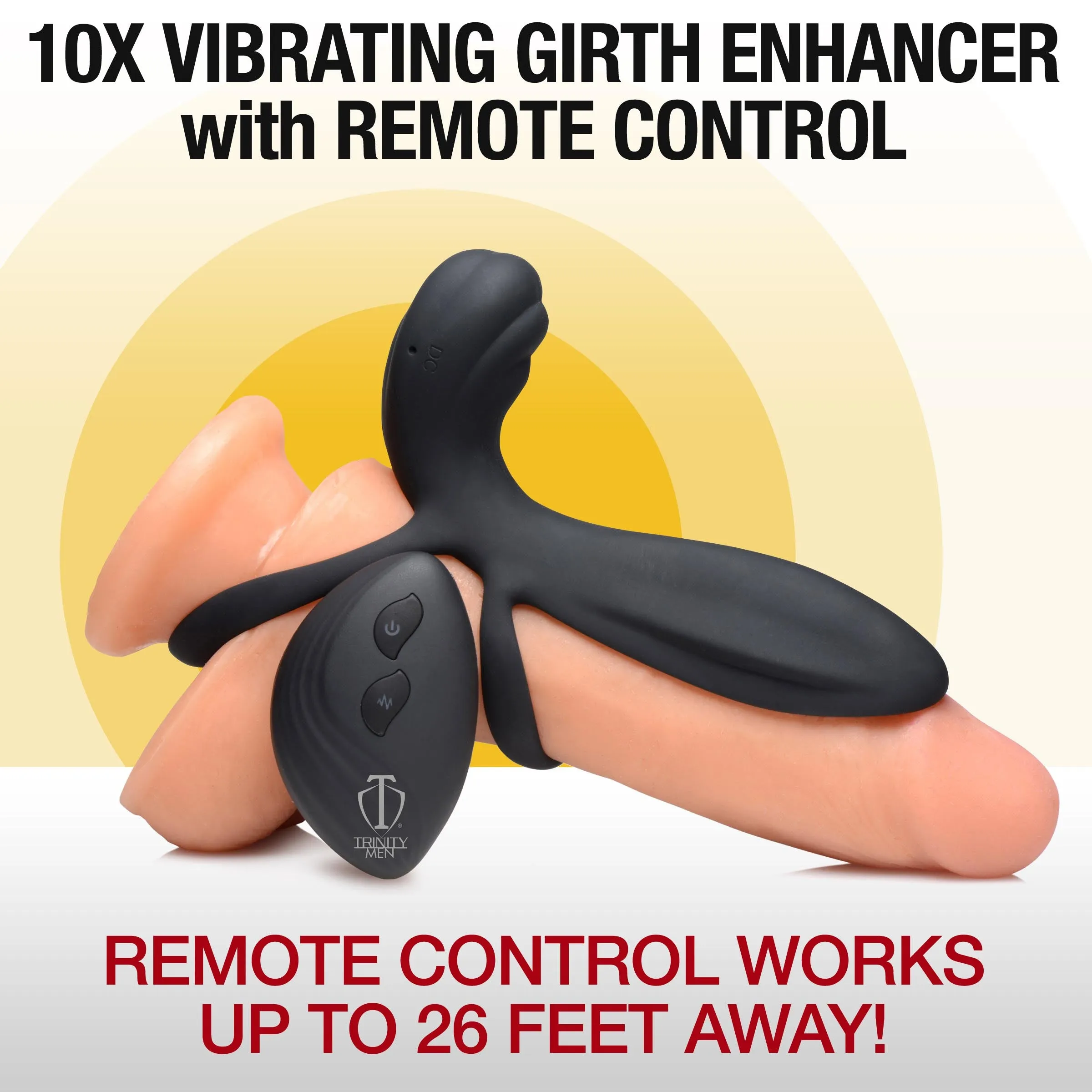 Enhanced Silicone Vibrating Girth Sleeve with Remote Control - 10 Vibration Modes