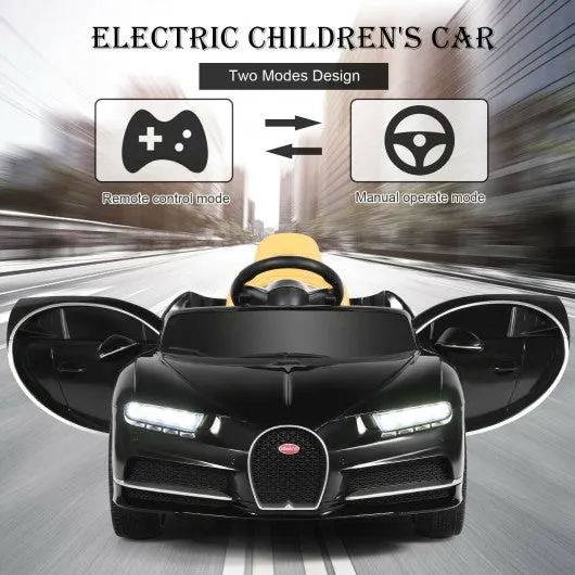 12V Licensed Bugatti Chiron Kids Ride on Car with Storage Box and MP3-Black