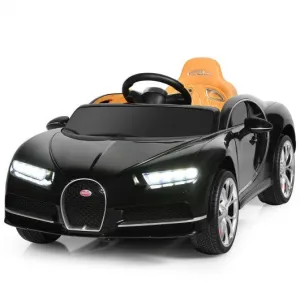 12V Licensed Bugatti Chiron Kids Ride on Car with Storage Box and MP3-Black