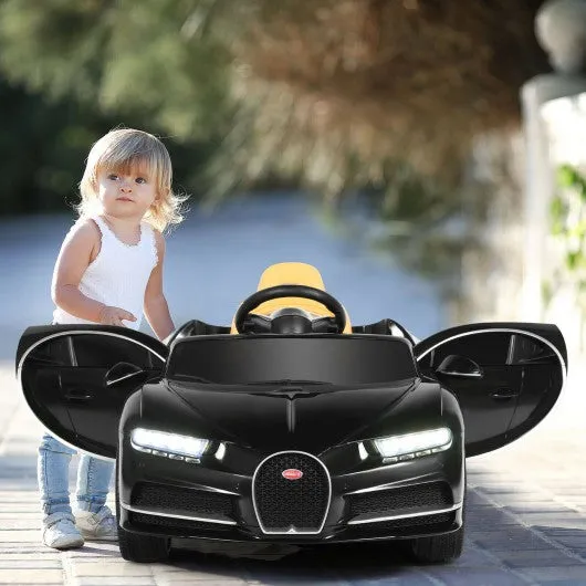 12V Licensed Bugatti Chiron Kids Ride on Car with Storage Box and MP3-Black