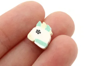 20 Weird White Unicorn Head Polymer Clay Beads