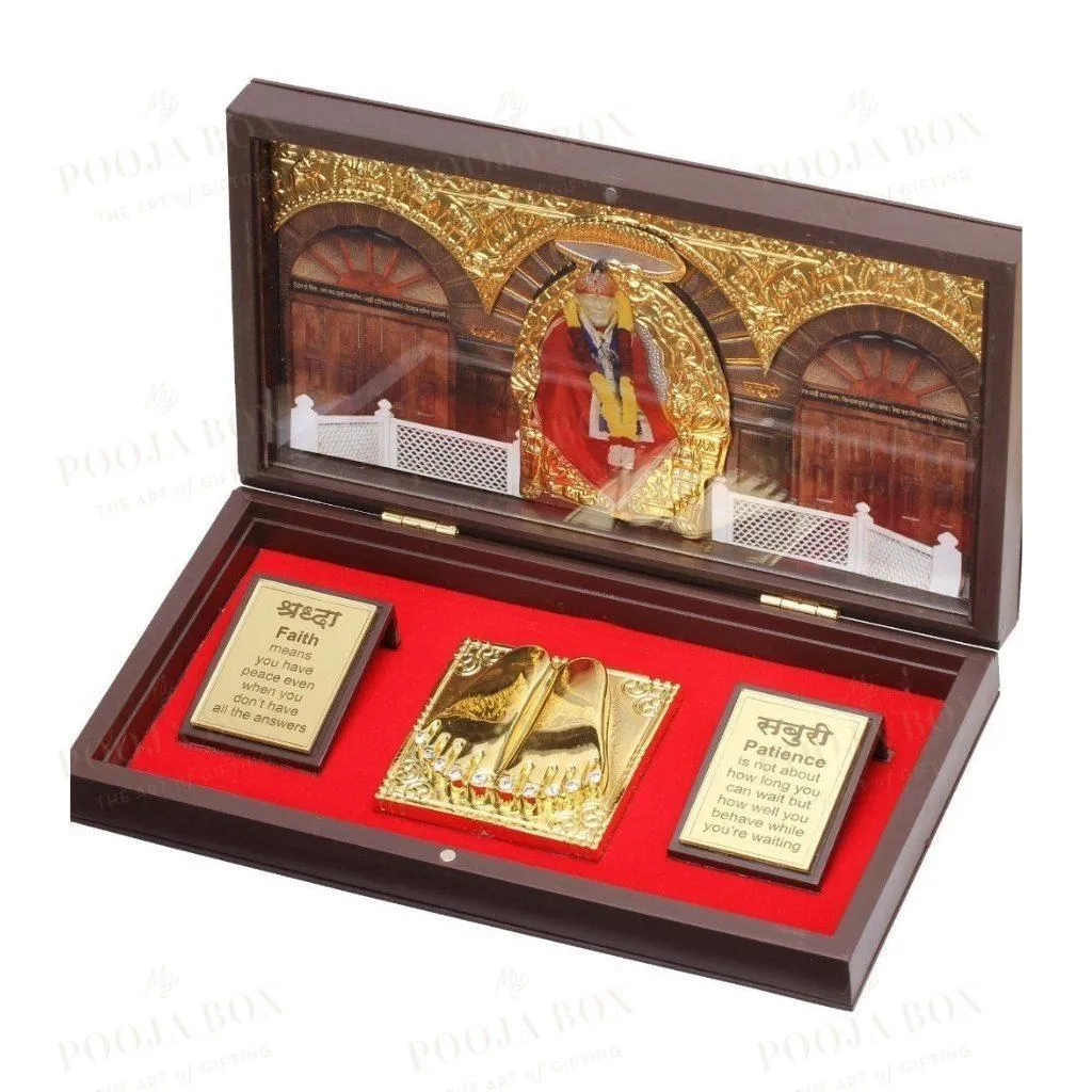 24K Gold Foil Sai Baba Pooja Box