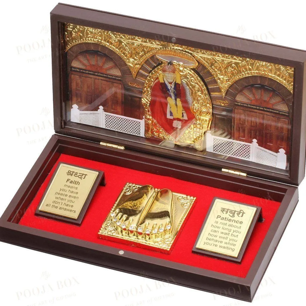 24K Gold Foil Sai Baba Pooja Box