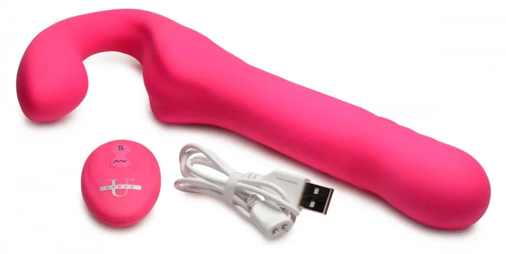 30X Thrusting and Vibrating Strapless Strap-On With Remote Control