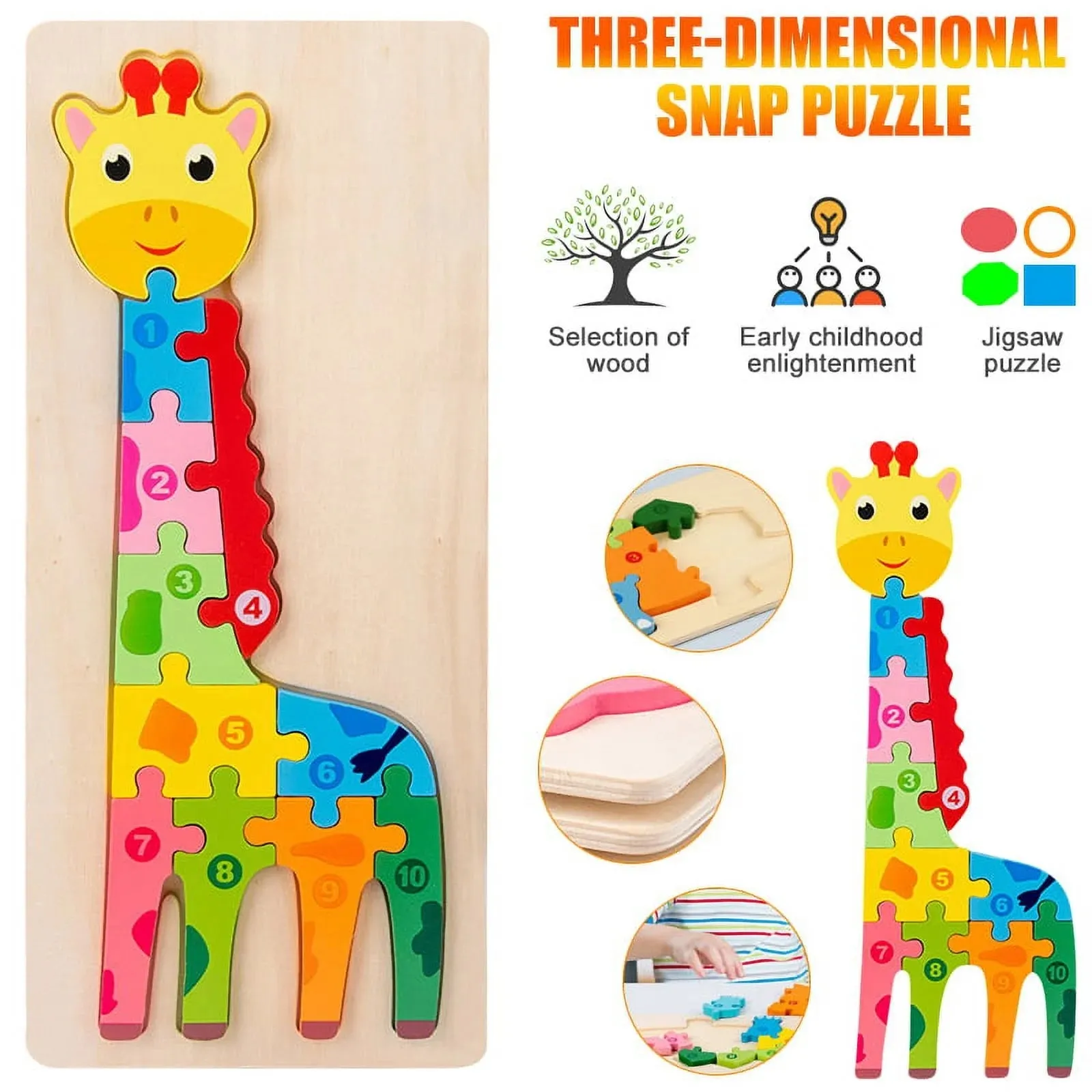 3D Wooden Animal Board - Giraffe