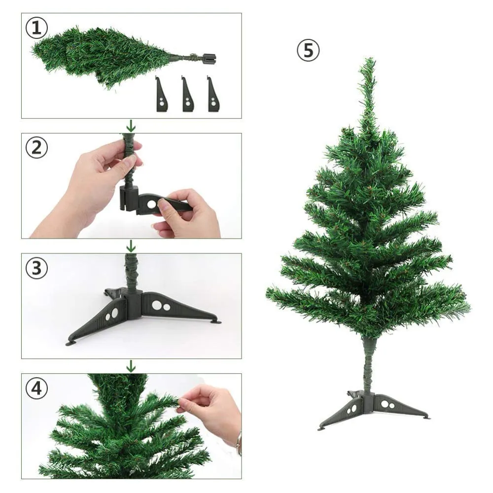 5FT Christmas Non Pine Tree- 29 Pcs Combo with Decoration Ornaments- DIY Kit for Office & Home Christmas Party