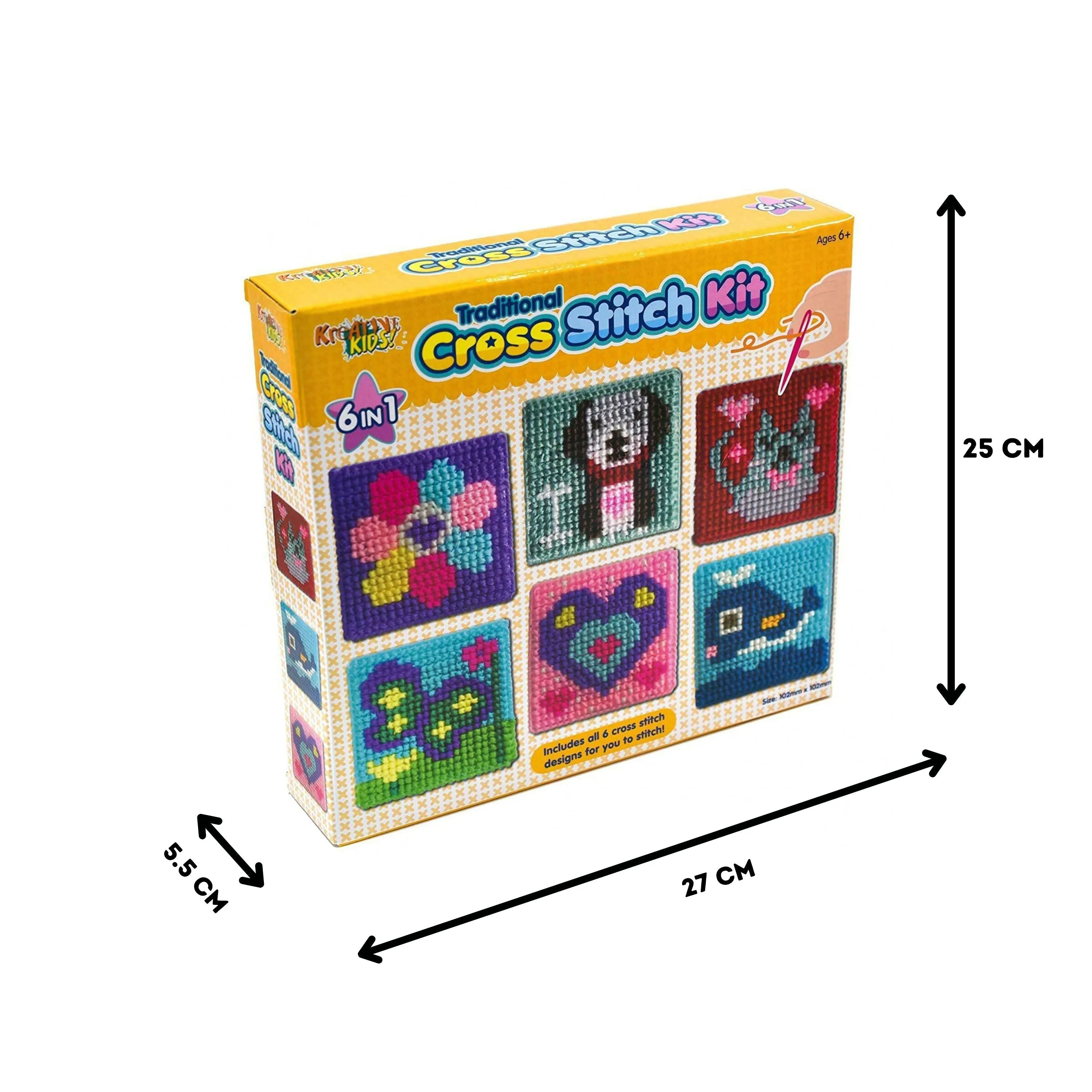 6 in 1 Traditional Cross Stitch Kit for Kids