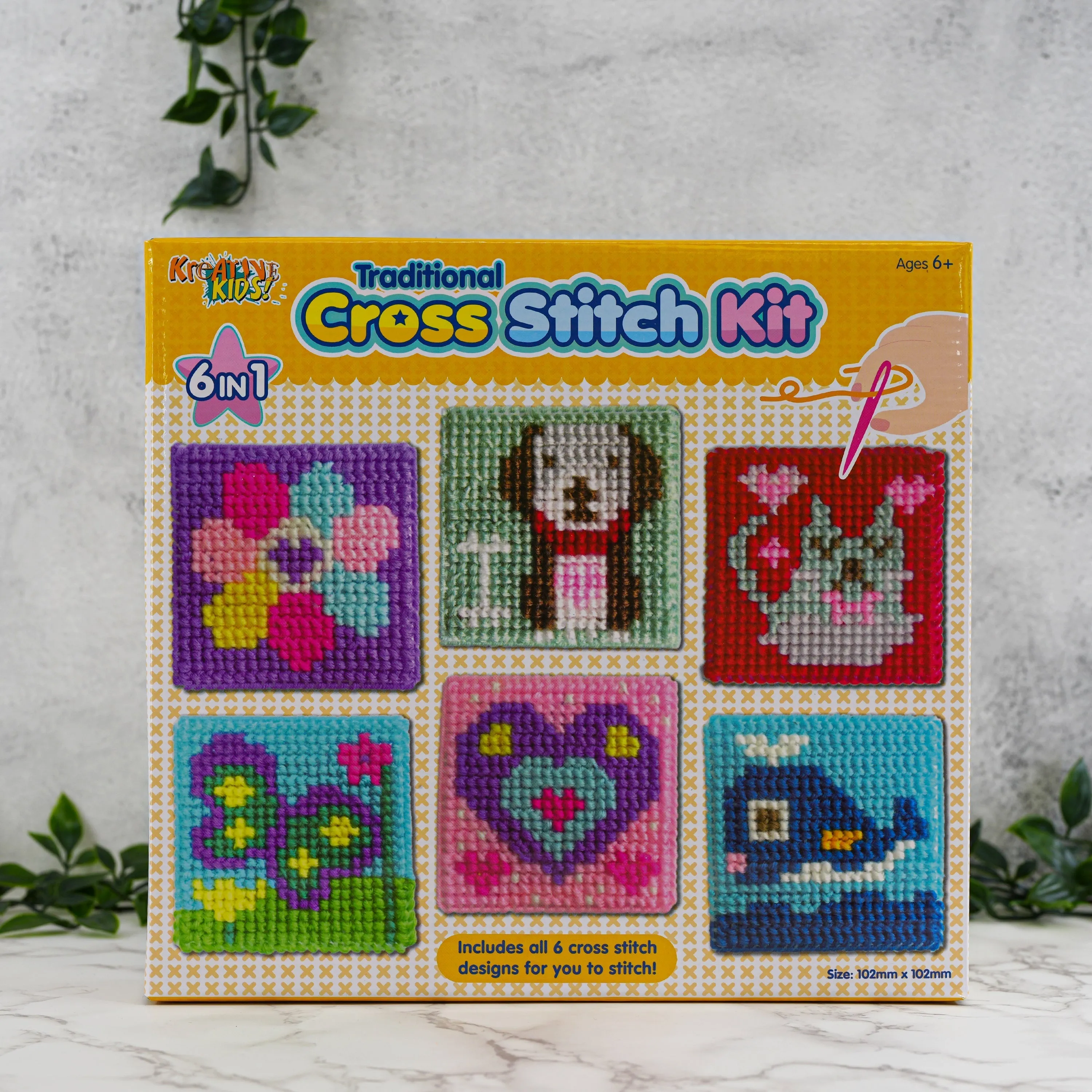 6 in 1 Traditional Cross Stitch Kit for Kids