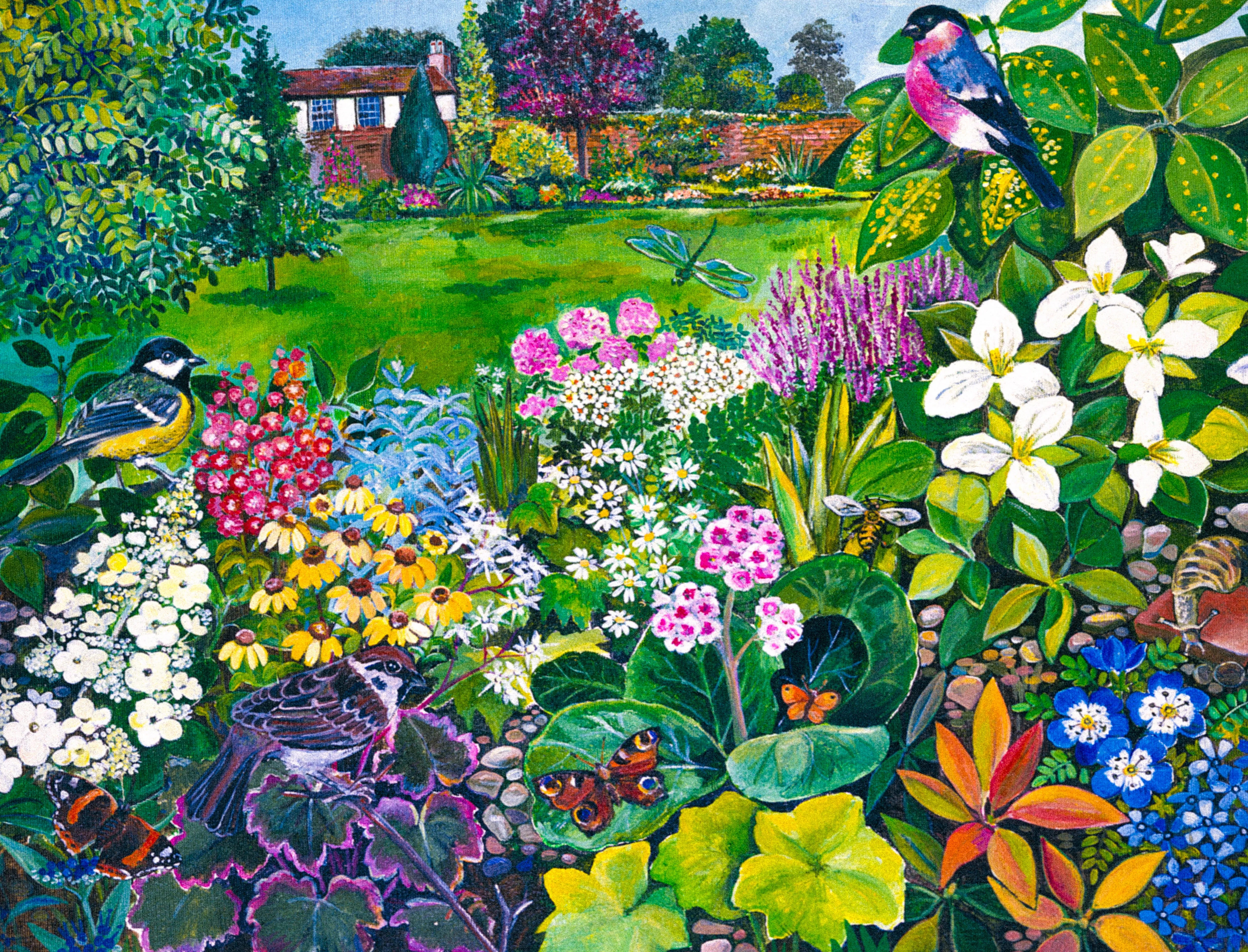 An English Cottage Garden - 425 Piece Wooden Jigsaw Puzzle