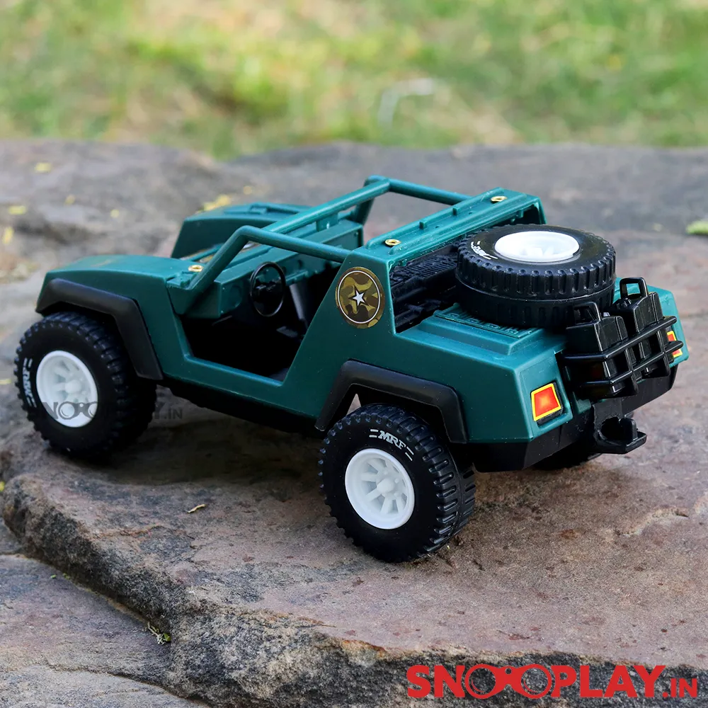 Army Jeep Toy Car (Free Rolling Wheels)