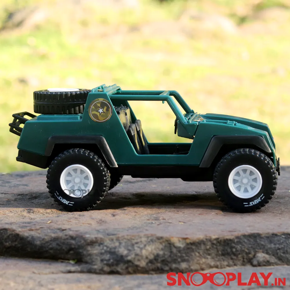 Army Jeep Toy Car (Free Rolling Wheels)