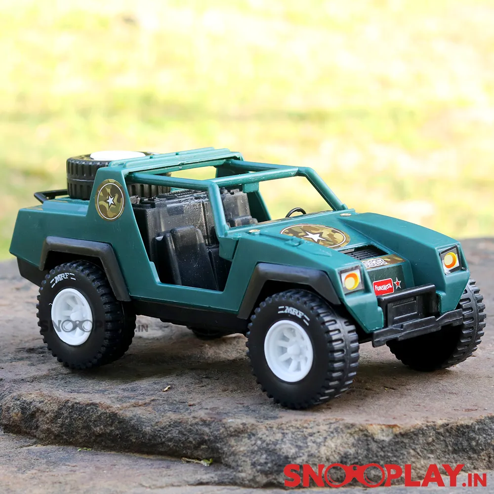 Army Jeep Toy Car (Free Rolling Wheels)