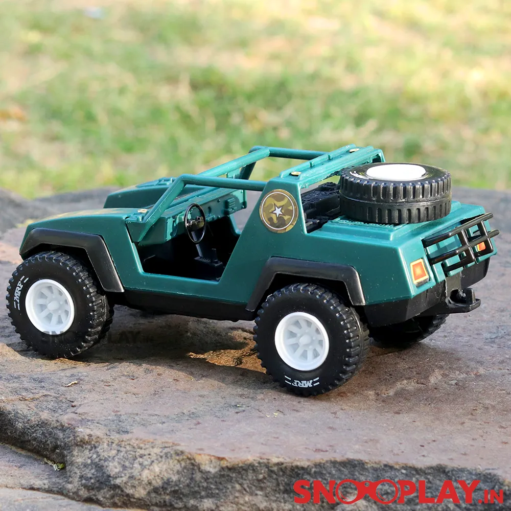 Army Jeep Toy Car (Free Rolling Wheels)