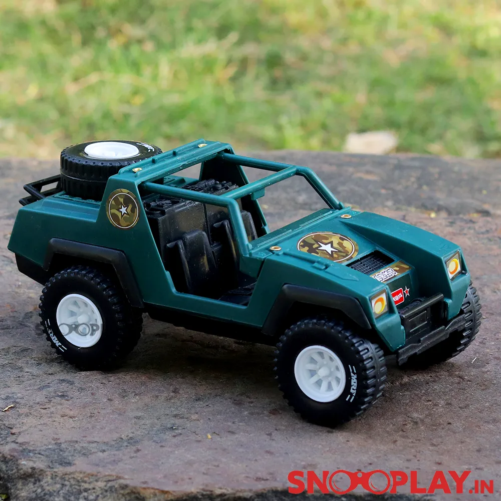 Army Jeep Toy Car (Free Rolling Wheels)