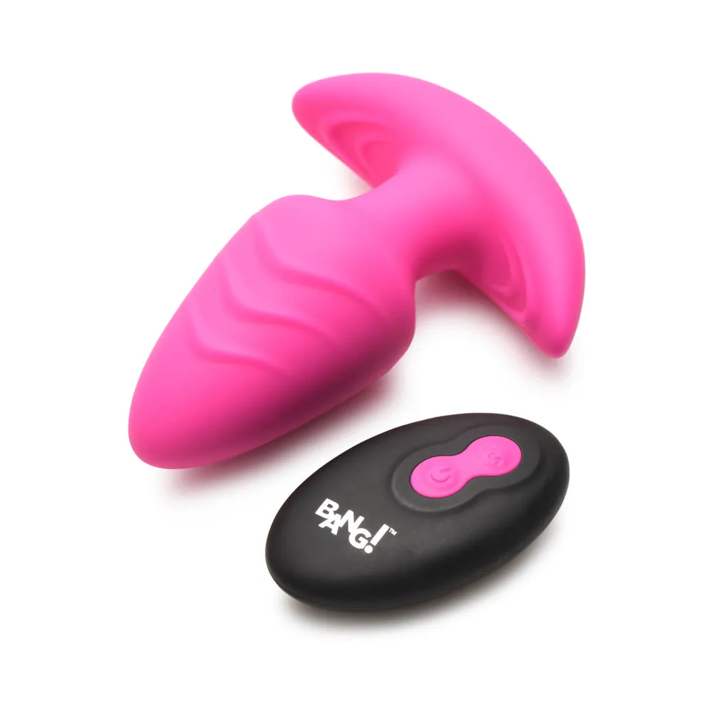 BANG! Rotating & Vibrating Silicone Butt Plug with Remote Pink