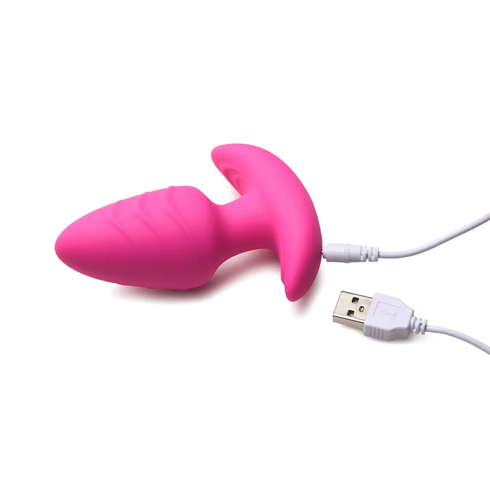 BANG! Rotating & Vibrating Silicone Butt Plug with Remote Pink