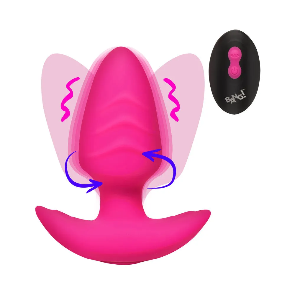 BANG! Rotating & Vibrating Silicone Butt Plug with Remote Pink