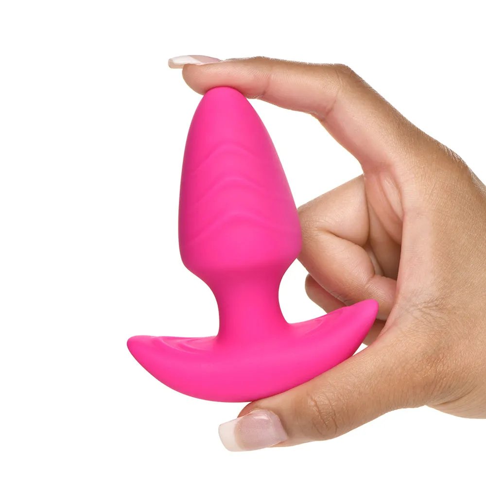 BANG! Rotating & Vibrating Silicone Butt Plug with Remote Pink