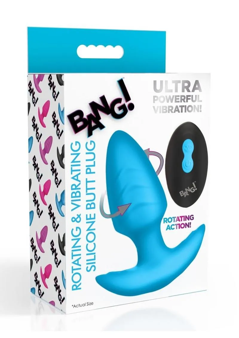 Bang Rotating Vibra Plug W/Remote Blue