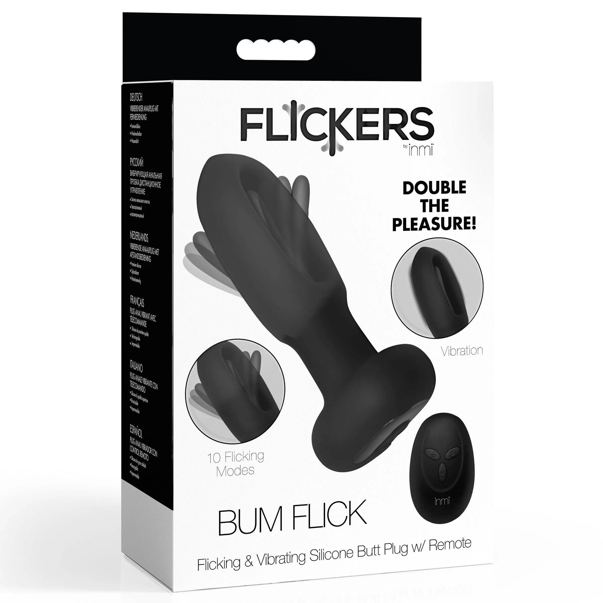 Bum Flick Flicking & Vibrating Silicone Butt Plug w/ Remote