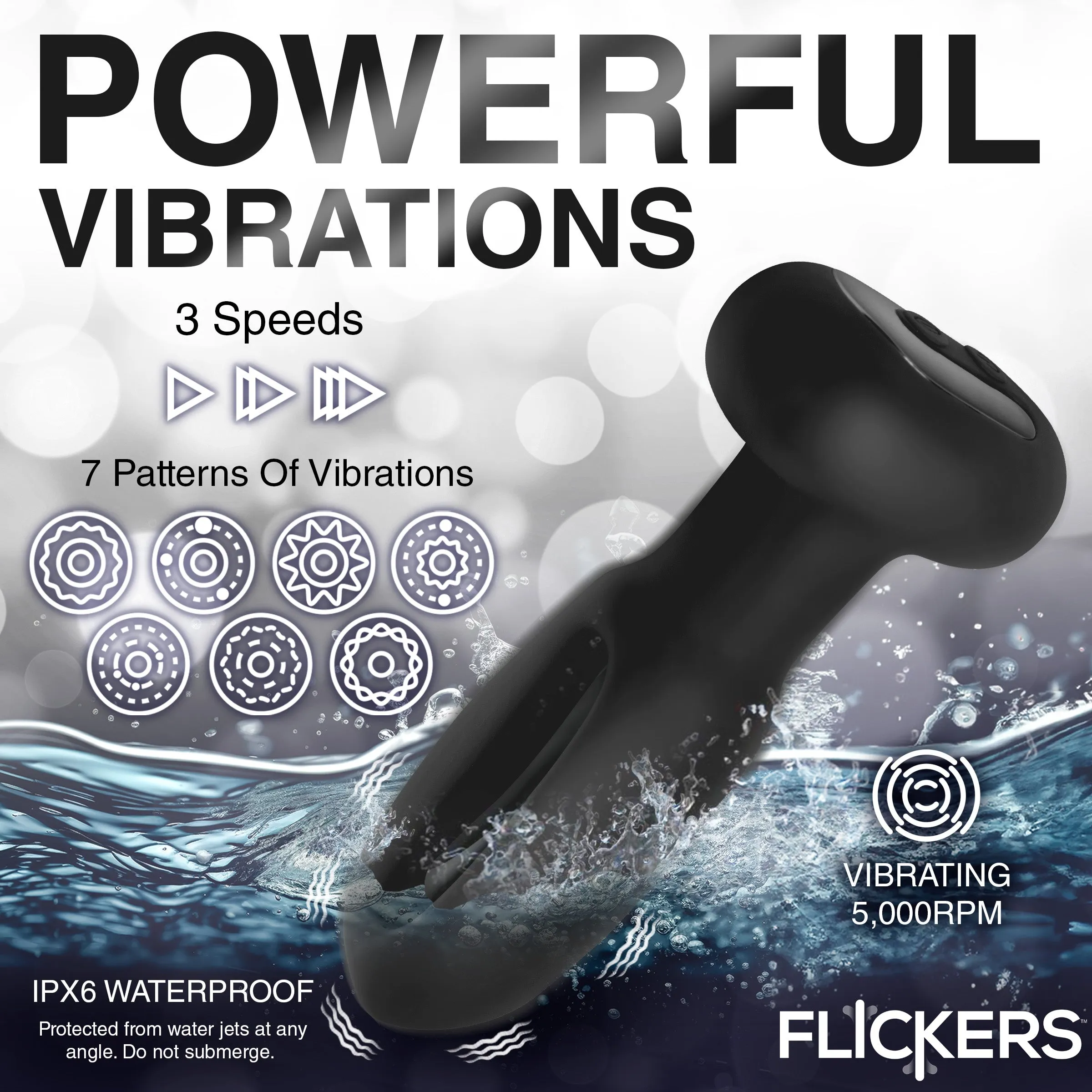 Bum Flick Flicking & Vibrating Silicone Butt Plug w/ Remote