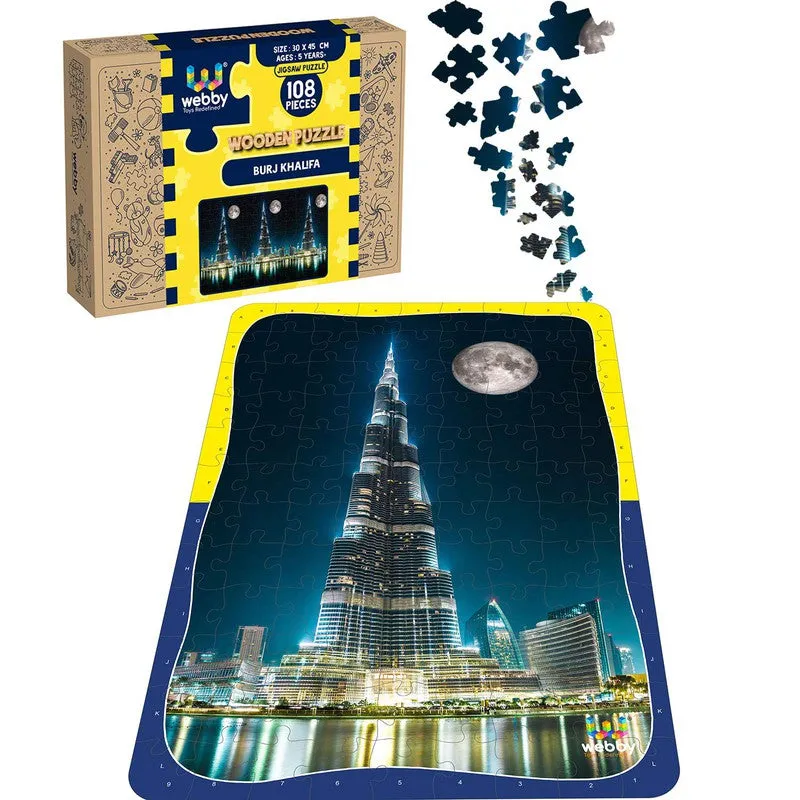 Burj Khalifa Wooden Jigsaw Puzzle, 108 Pieces