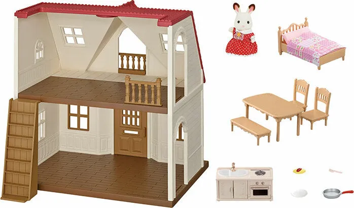 Calico Critters Red Roof Cozy Cottage Home