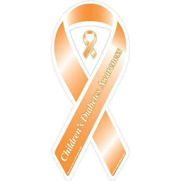 Children's Diabetes Awareness Orange Ribbon Magnet  