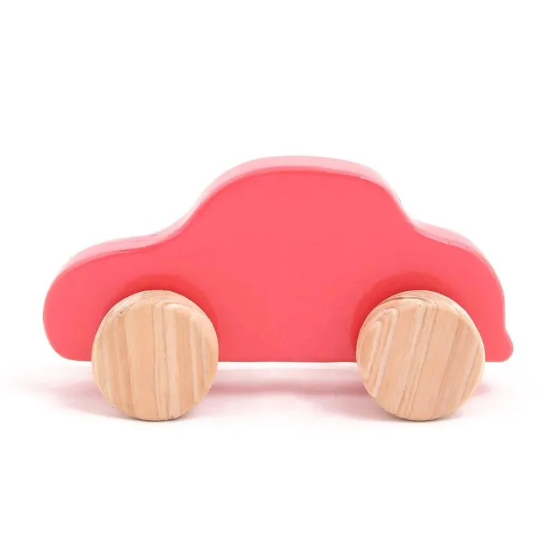 Combo - Wooden Push Toy Taxi, Pick-up Car, Van and Truck  (4 Pieces)