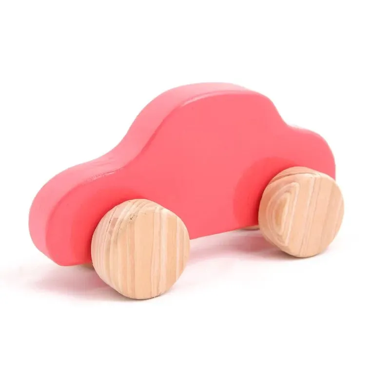 Combo - Wooden Push Toy Taxi, Pick-up Car, Van and Truck  (4 Pieces)