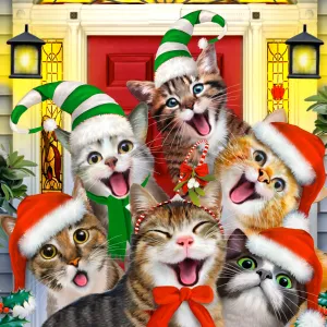 Crazy Christmas Cats (55 Piece Mini Christmas Wooden Jigsaw Puzzle)