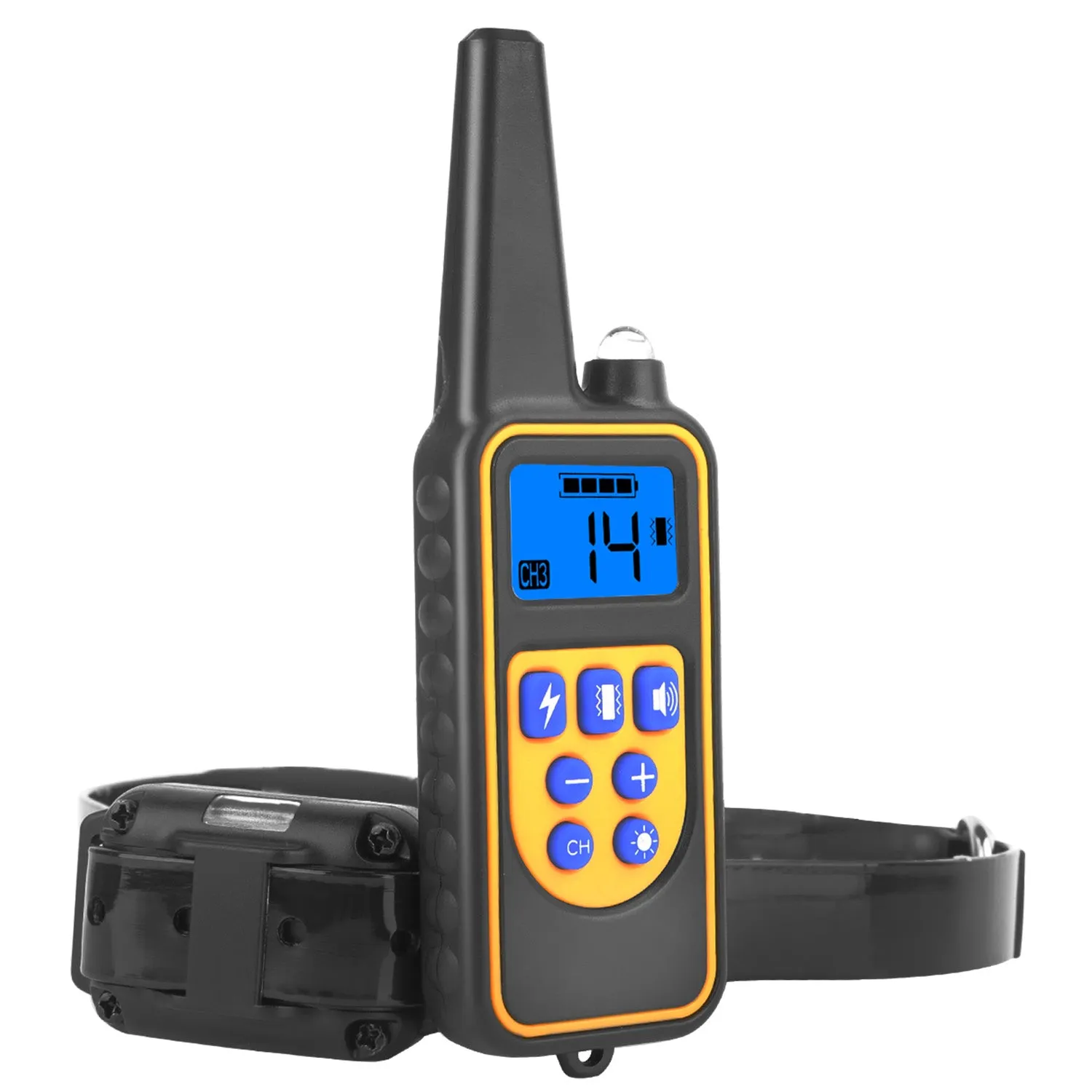 Dog Training Collar IP67 Waterproof Pet Trainer 300mAh Rechargeable 875 Yard Remote Control 4 Modes Adjustable Level