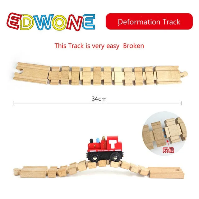 EDWONE  All Kinds Wooden Track Part Beech Wooden Railway Train Track TOY Accessories fit for thoma s Biro