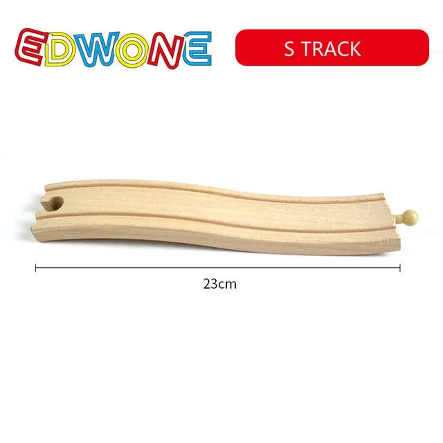 EDWONE  All Kinds Wooden Track Part Beech Wooden Railway Train Track TOY Accessories fit for thoma s Biro