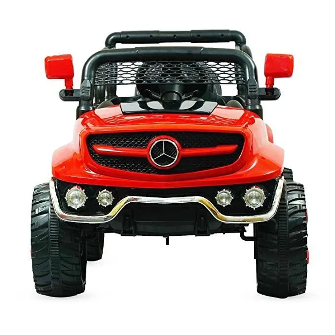 Electric Rechargeable Toy Jeep for Kids with Push Start, Music, Bluetooth Remote