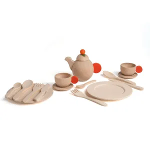 Erzi Natural Wooden Toy Crockery Set