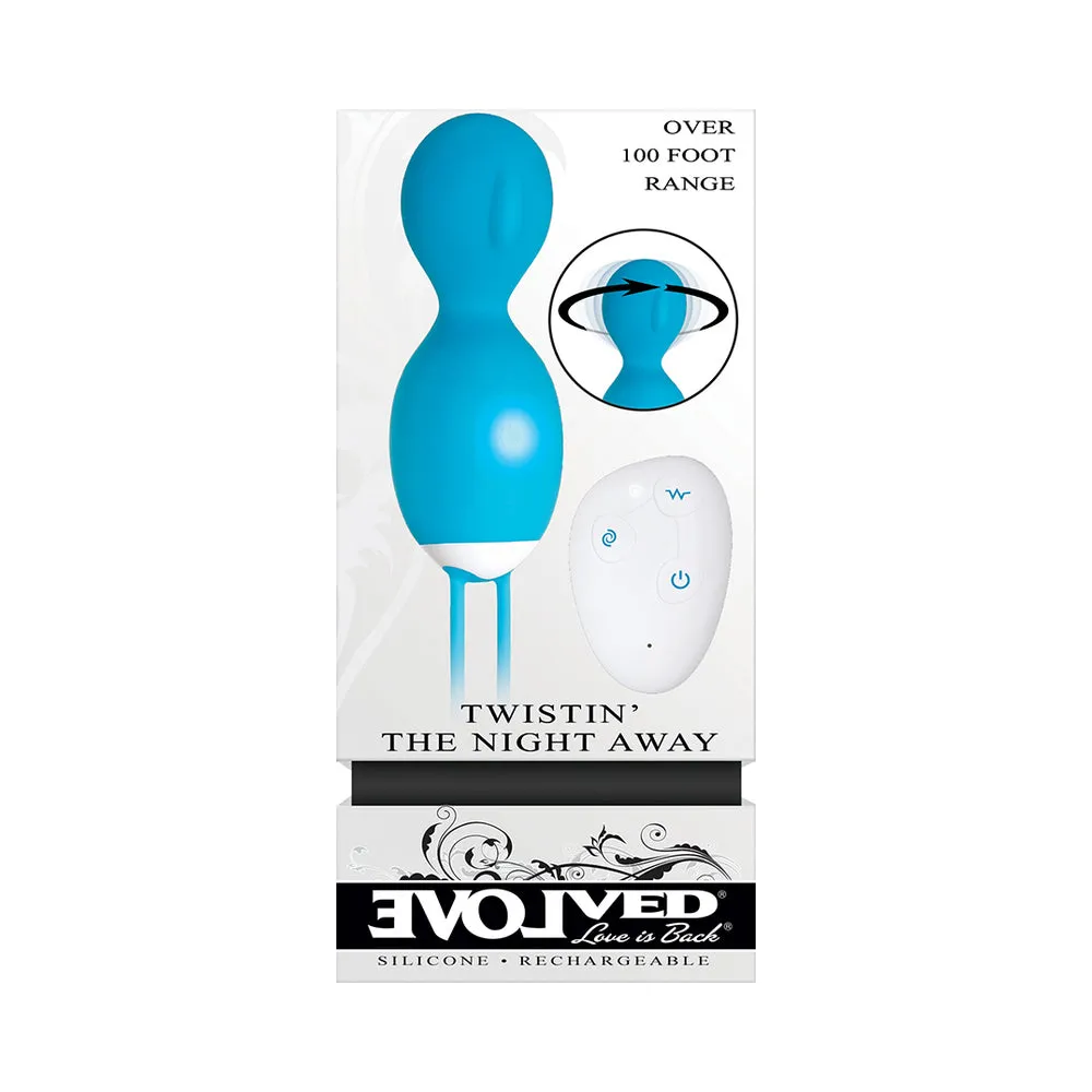 Evolved Twistin' The Night Away Rechargeable Remote-Controlled Rotating Silicone Egg Vibrator Teal