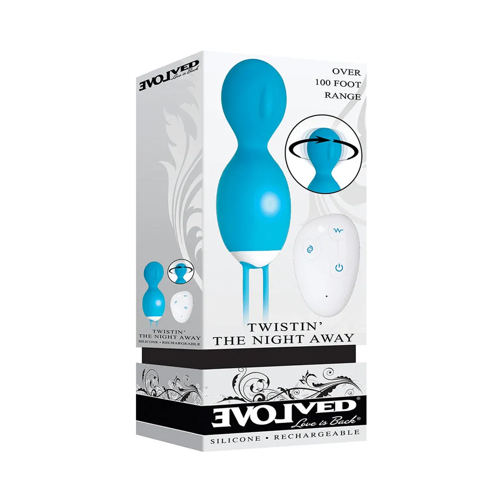 Evolved Twistin' The Night Away Rechargeable Remote-Controlled Rotating Silicone Egg Vibrator Teal