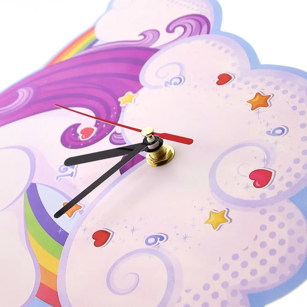 Fantasy Horse Clock Magical Unicorn Wall Clock Nursery Kids Bedroom Decorative Clock Rainbow Unicorn Party Favor Wall Art Decor