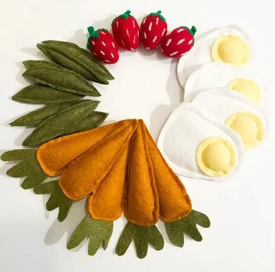 Felt Farmers Market Play Food Set Handmade in USA