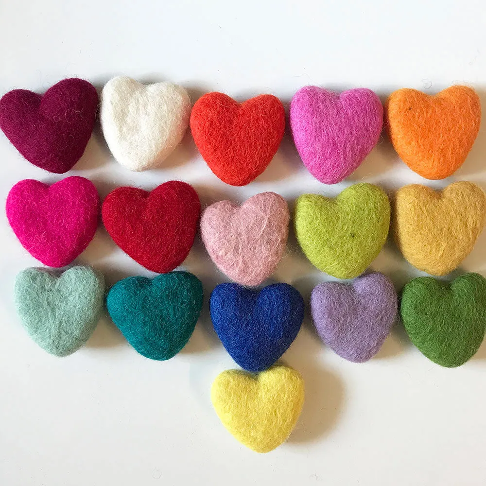 Felt Hearts Assorted Colours