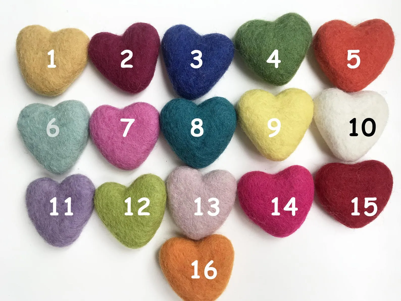 Felt Hearts Assorted Colours