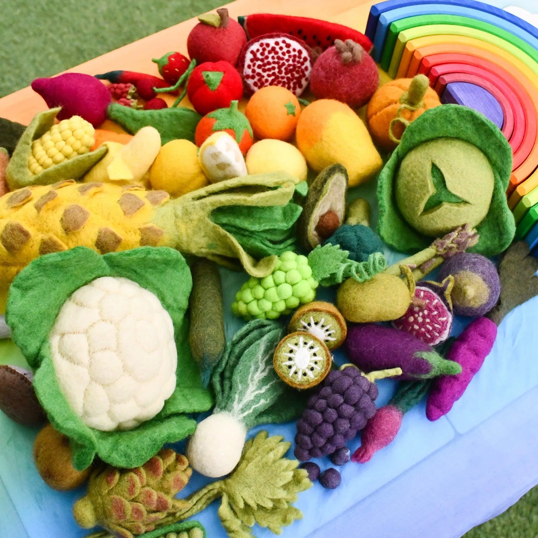 Felt Vegetables and Fruits Set A (Set of 14 pieces)