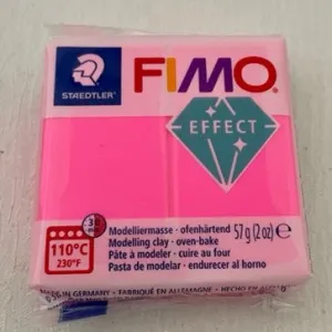 FIMO Effect Polymer Clay 57G Block NEON Pink (201)